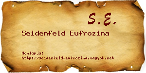 Seidenfeld Eufrozina névjegykártya